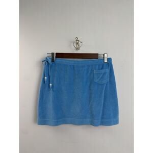 Express Women's Y2K Terry Cloth Blue Micro Mini Skirt Sz Small